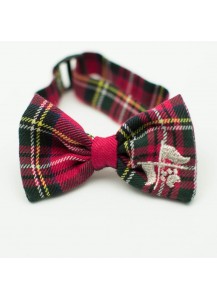 Dog Wool Tartan Plaid Bow Tie “Crea”     =one of a kind style=